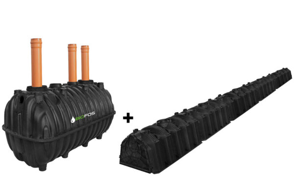 fosa septica 2200L cu tren de percolare din 5 tuneluri