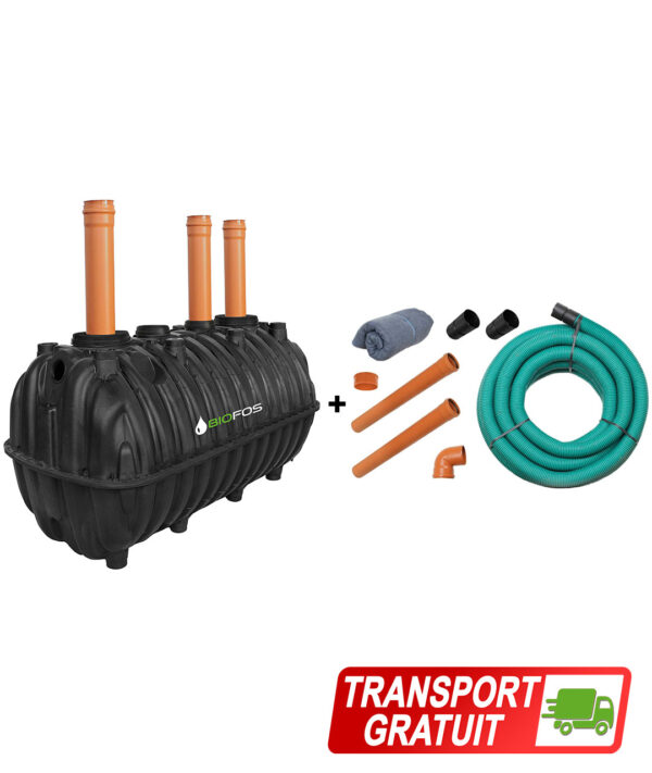 pachet BASIC de fosa septica 2200L si kit de drenaj si instalare premium cu transport gratuit