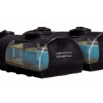 ilustratie aratand o fosa septica tricamerala alaturi de una bicamerala