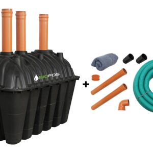 Fosă septică 2500L cu kit de instalare & drenaj și transport inclus