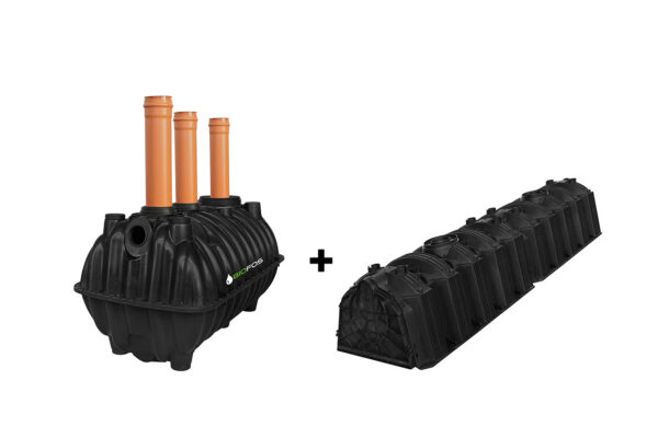 fosa septica BioFos de 1100L pentru 1-2 persoane cu tunel de percolare
